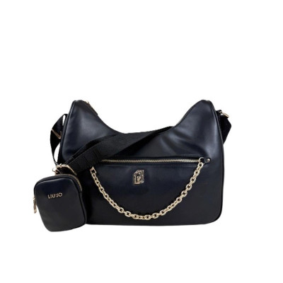 Borsa donna sacca grande con tasca zip davanti Liu Jo Achala Nero