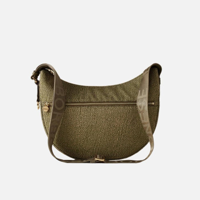 Borsa donna sacca piccola con tasca anteriore Borbonese Olive