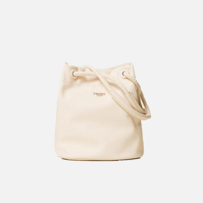 Borsa donna secchiello medio con manici in corda Twinset Madreperla