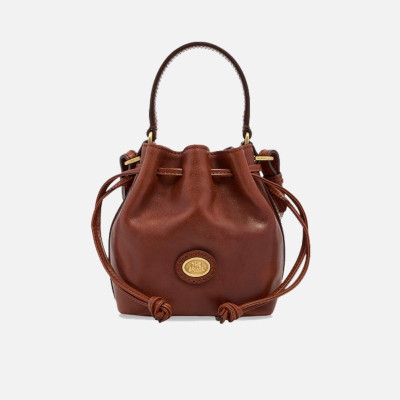 Borsa donna secchiello con tracolla piccola The Bridge Fedora Marrone/oro