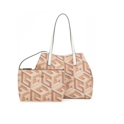 Borsa Donna Shopping Cube Media Guess Taupe Logo  Valigeria.it