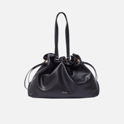 Borsa donna shopping media in tessuto Liu Jo Riccy Nero