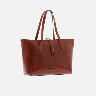 Borsa donna shopping chiusura con cerniera The Bridge Florentin Marrone/Oro