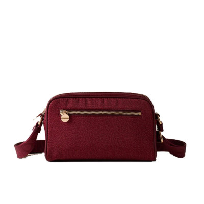 Borsa donna tracolla con zip superiore Borbonese Merlot
