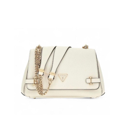 Borsa donna tracolla con patta Guess Rosalba Off White