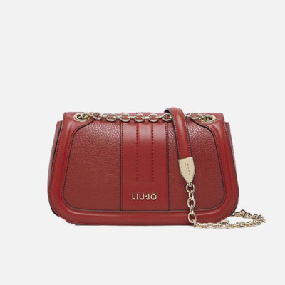 Borsa donna tracolla con patta + catena Liu Jo Ematite Ciliegia