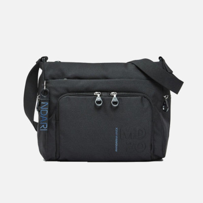 Borsa donna tracolla con zip sopra Mandarina Duck MD 20 Black
