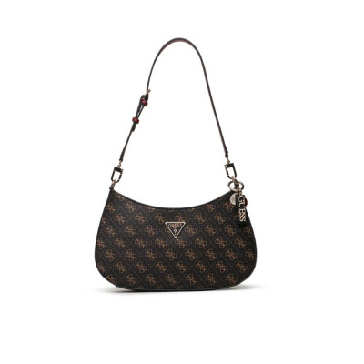 Borsa donna tracolla mezzaluna Noelle Guess HWQL7879180-Brown Valigeria-it