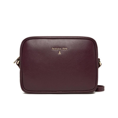 Borsa donna tracolla con zip sopra Patrizia Pepe Purple Red
