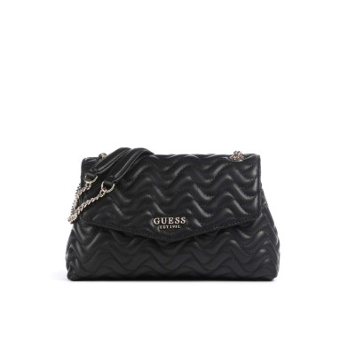 Borsa donna tracolla con patta piccola Guess Melisandra Black