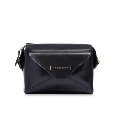 Borsa donna tracolla con tasca davanti The Bridge Frida Nero/Oro