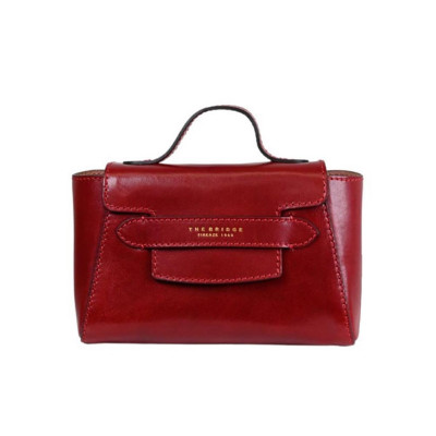Borsa donna tracolla con patta The Bridge Lucrezia Rosso Ribes/Oro