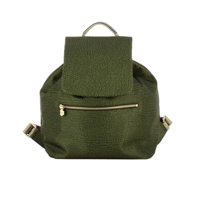 Borsa donna zainetto chiusura con patta Borbonese Alloro