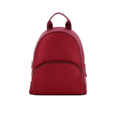 Borsa donna zainetto chiusura zip stondato con tasca anteriore Borbonese Merlot
