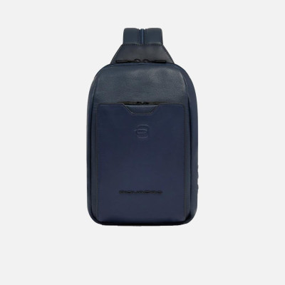 Borsello monospalla con portabilità a zaino Piquadro Ael Blu