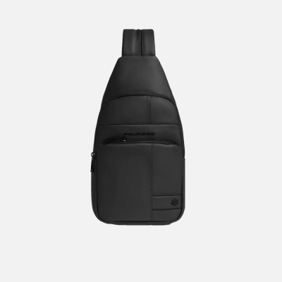 Borsello monospalla gommato porta ipad Piquadro Wollem Wet Nero