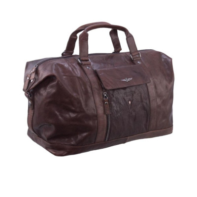 Borsone in Pelle Vintage Aeronautica Militare Testa Moro  Valigeria.it