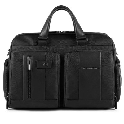 Cartella fast-check porta computer/iPad®Air/Pro 9,7 a due scomparti con CONNEQU e anti-frode RFID | Piquadro Brief | CA4441BR-Nero