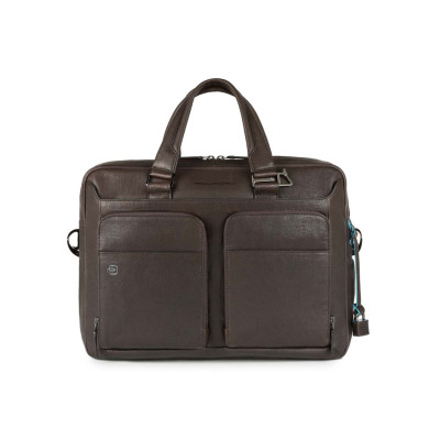 Cartella Sottile con dispositivo CONNEQU Porta Pc/iPad®Air/Pro | Piquadro Black Square | CA2849B3-Testa Moro