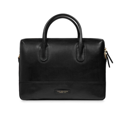 Cartella in pelle 2 manici da lavoro The Bridge Nero/Oro