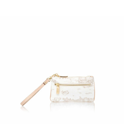 Trousse Astuccio Piatta con Manico | Alviero Martini 1^Classe Geo White | CM01661880900-Bianco