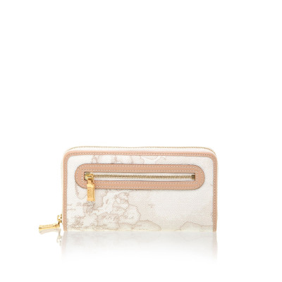 Portafoglio Donna Cerniera con Patta | Alviero Martini 1^Classe Geo White | CW02761880900-Bianco