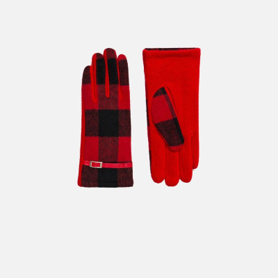 Guanti donna tessuto scacchi Jana Pia Rossini Black/Red