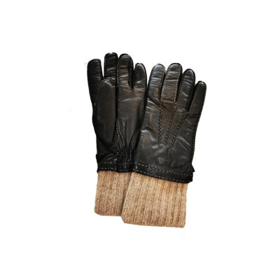 Guanti Uomo Pelle e Cashmere Double PG08DOUB9-Nero