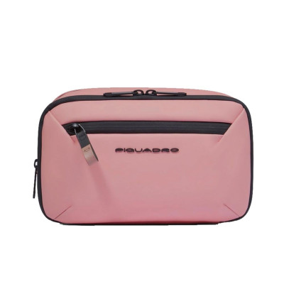 Necessaire 2 zip semplice resistente all'acqua Piquadro Corner 2.0 Rosa 