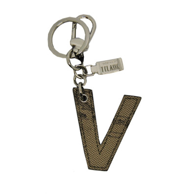 Porta Chiavi Ciondolo Charm Lettera V | Alviero Martini 1^ Classe Geo Tortora | P00V61300590-Tortora