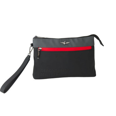 Pochette da polso piatta Aronautica Militare Helix Nero/Antracite