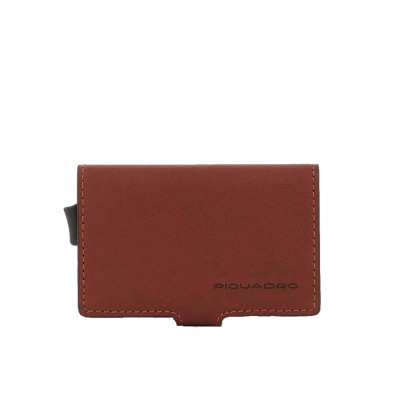 Porta Carte Credito Black Square Piquadro Testa Moro  Valigeria.it