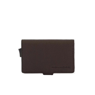 Porta Carte Credito Black Square Piquadro Testa Moro  Valigeria.it