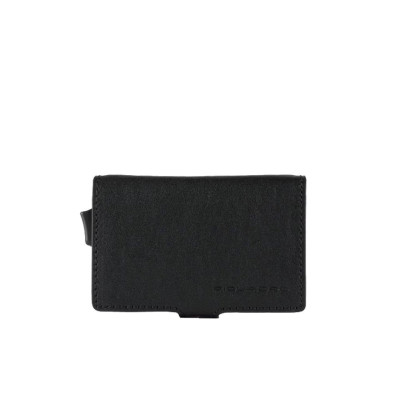 Porta Carte Credito Doppio Black Square Nero  Valigeria.it
