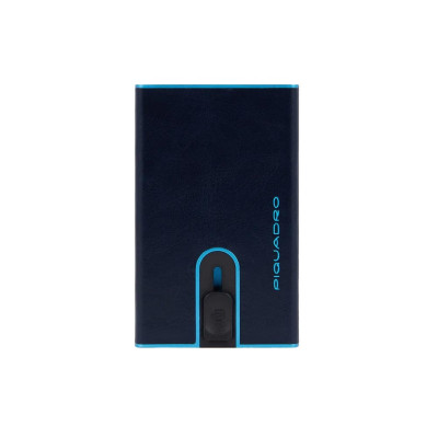 Porta Carte Credito Semplice Blue Square Piquadro Rosso  Valigeria.it