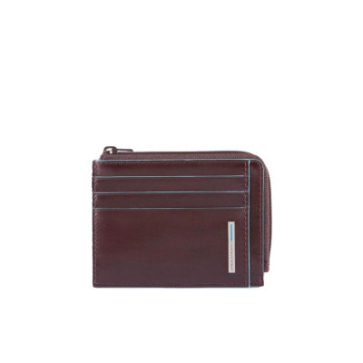 Porta Carte di Credto Blue Square Piquadro Mogano  Valigeria.it