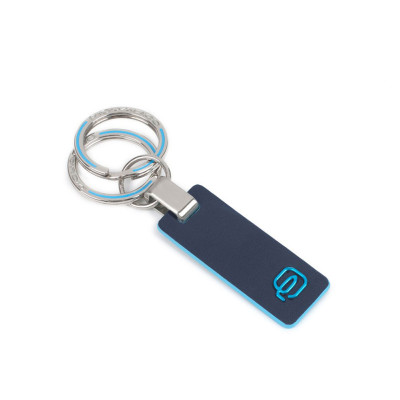 Portachiavi in pelle con anella e moschettone | Piquadro Blue Square | PC3755B2-Blu2