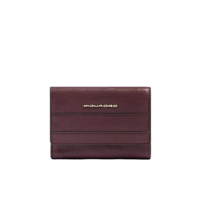 Portafoglio donna cerniare e patta piccolo Piquadro Bordeau