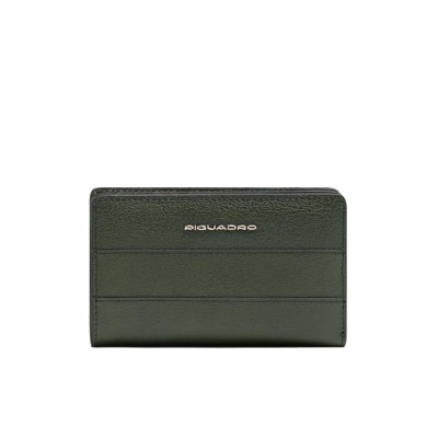 Portafoglio donna con porta monete Piquadro Verde