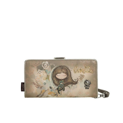 Portafoglio donna cerniera con patta grande Anekke Real Multicolor