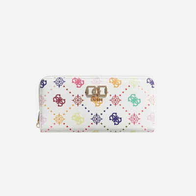 Portafoglio donna cerniera semplice grande Guess Emilie Logo Multi Logo