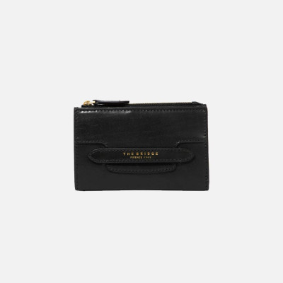 Portafoglio donna cerniera con patta medio The Bridge Lucrezia Nero/Oro