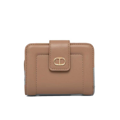 Portafoglio donna chiusura con patta piccolo Brera Twinset Chocolate Malt