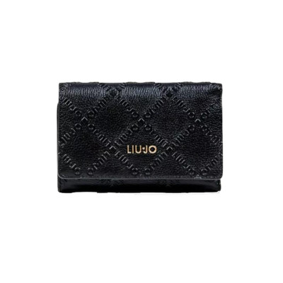 Portafoglio donna zip esterna sul retro con patta Liu Jo Caliwen Nero