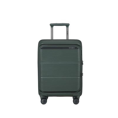 Trolley rigido 55cm 4 ruote cabina espandibile apertra frontale Samsonite Paralux Olive
