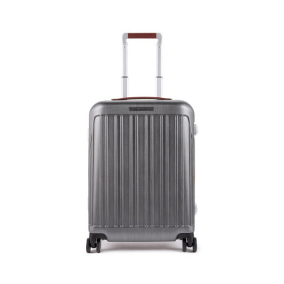 Trolley Rigido Cabina Relyght Plus Piquadro Nero Cuoio  Valigeria.it