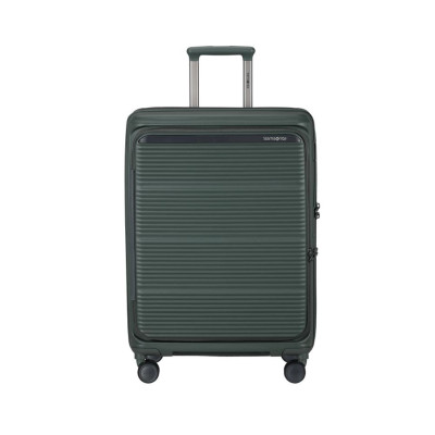 Trolley rigido 67cm 4 ruote medio espandibile apertra frontale Samsonite Paralux Olive