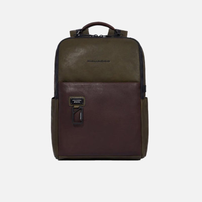 Zaino business porta computer 15.6 con cavo antifurto Piquadro Harper Verde/Testa Moro