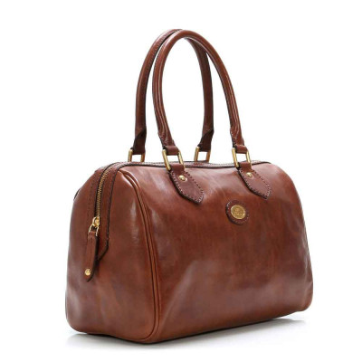 Bauletto The Bridge | 2 Manici, Vera Pelle | Linea Story donna | 048529-Marrone (valigeria)