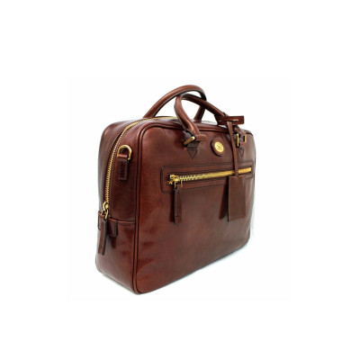 Cartella in Pelle 2 Manici da Lavoro con Tasca Anteriore | The Bridge Story Uomo | 06410501-Marrone